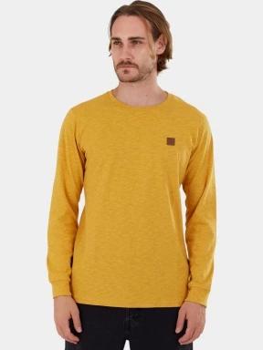 Fundango Justin Longsleeve T-shirt férfi hosszú ujjú póló sárga színben 1
