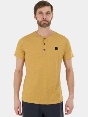 Fundango Phase Henley T-shirt férfi rövid ujjú póló sárga színben 1