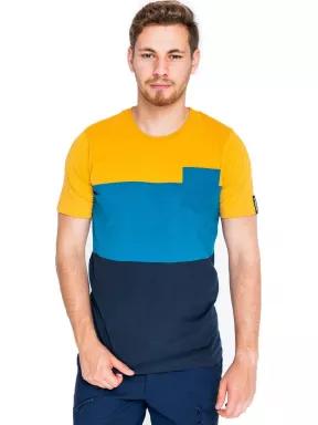 Fundango Jaggy Pocket férfi rövid ujjú póló sárga színben 1