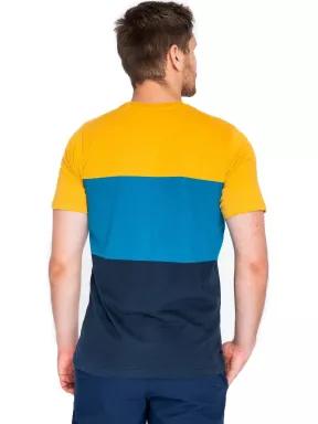 Fundango Jaggy Pocket férfi rövid ujjú póló sárga színben 3