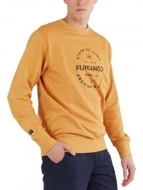 Fundango Warren Sweatshirt férfi pulóver sárga színben 1