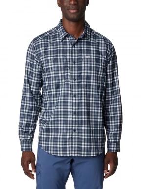 Columbia Silver Ridge Utility Lite Plaid Long Sleeve Shirt férfi hosszú ujjú túraing kék színben 1