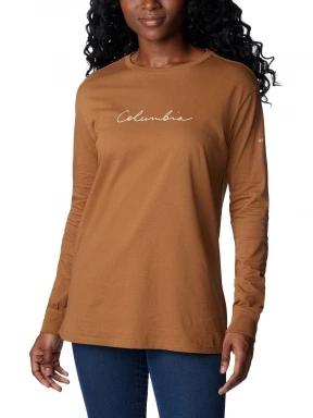 Columbia North Cascades Long Sleeve Tee női hosszú ujjú póló barna színben 1