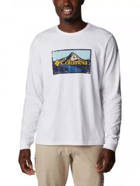 Columbia Csc Seasonal Logo LS Tee férfi hosszú ujjú póló fehér színben 1
