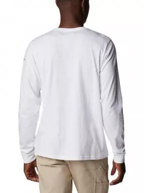 Columbia Csc Seasonal Logo LS Tee férfi hosszú ujjú póló fehér színben 3