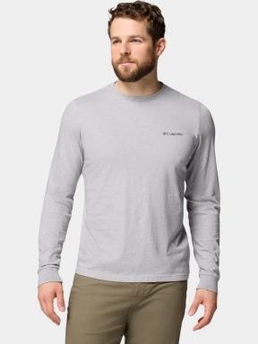 Columbia CSC Seasonal Logo Long Sleeve Tee férfi hosszú ujjú póló szürke színben 1