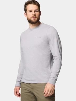 Columbia CSC Seasonal Logo Long Sleeve Tee férfi hosszú ujjú póló szürke színben 3
