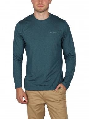 Columbia Tech Trail Long Sleeve Graphic férfi hosszú ujjú sport póló zöld színben 1
