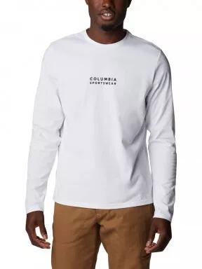 Columbia Csc Alpine Way II LS Tee férfi hosszú ujjú sport póló fehér színben 1