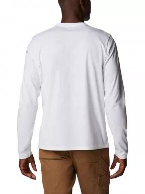 Columbia Csc Alpine Way II LS Tee férfi hosszú ujjú sport póló fehér színben 3