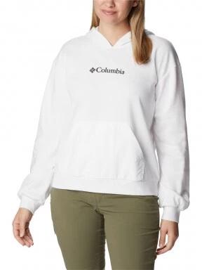 Columbia Columbia Logo III French Terry Hoodie női kapucnis pulóver fehér színben 1