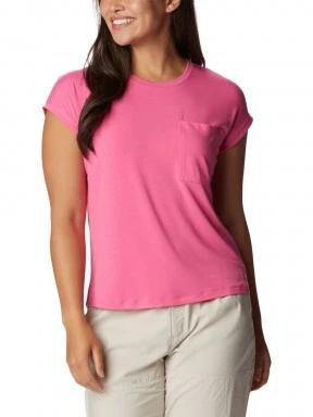 Columbia Boundless Trek Short Sleeve Tee női rövid ujjú póló rózsaszín színben 1