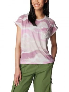 Columbia Boundless Trek Short Sleeve Tee női rövid ujjú póló magenta színben 1