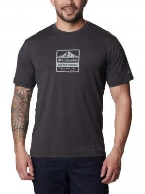 Columbia Tech Trail Front Graphic SS Tee férfi rövid ujjú sport póló fekete színben 1