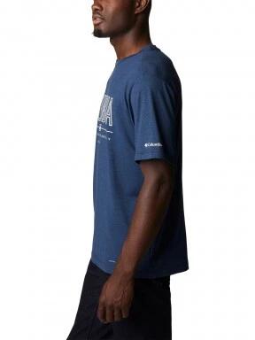 Columbia Tech Trail Front Graphic SS Tee férfi rövid ujjú sport póló kék színben 3