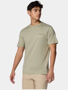 Columbia Kwick Hike Back Graphic SS Tee férfi rövid ujjú sport póló zöld színben 3