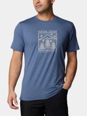 Columbia Kwick Hike Graphic Short Sleeve Tee férfi rövid ujjú sport póló kék színben 1