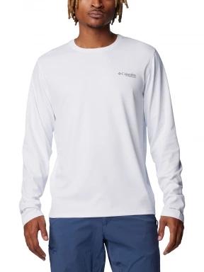 Columbia Summit Valley Long Sleeve Crew férfi hosszú ujjú sport póló fehér színben 1