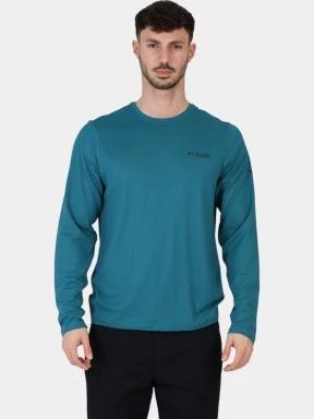 Columbia Summit Valley LS Crew férfi hosszú ujjú sport póló zöld színben 1
