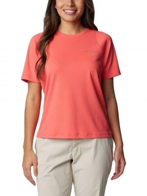 Columbia Summit Valley Short Sleeve Crew női rövid ujjú sport póló piros színben 1
