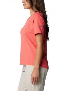 Columbia Summit Valley Short Sleeve Crew női rövid ujjú sport póló piros színben 3