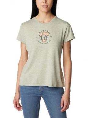 Columbia Sloan Ridge Graphic Short Sleeve Tee női rövid ujjú póló zöld színben 1
