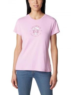 Columbia Sloan Ridge Graphic Short Sleeve Tee női rövid ujjú póló rózsaszín színben 1