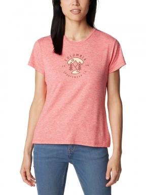 Columbia Sloan Ridge Graphic Short Sleeve Tee női rövid ujjú póló piros színben 1