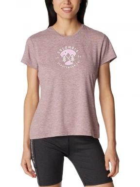 Columbia Sloan Ridge Graphic Short Sleeve Tee női rövid ujjú póló piros színben 1