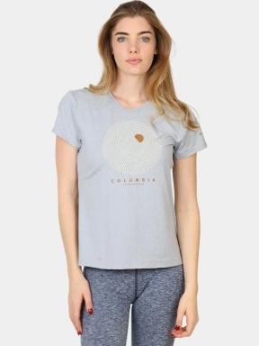 Columbia Sloan Ridge Graphic Short Sleeve Tee női rövid ujjú póló szürke színben 1