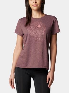 Columbia Sloan Ridge Graphic Short Sleeve Tee női rövid ujjú póló piros színben 1