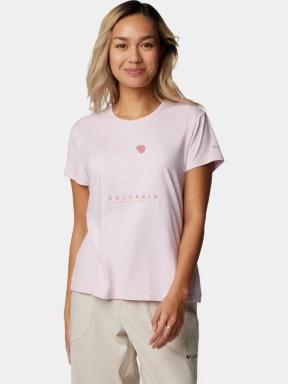 Columbia Sloan Ridge Graphic Short Sleeve Tee női rövid ujjú póló rózsaszín színben 1