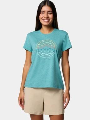 Columbia Sloan Ridge Graphic SS Tee női rövid ujjú póló zöld színben 1