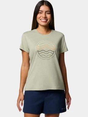 Columbia Sloan Ridge Graphic SS Tee női rövid ujjú póló zöld színben 1
