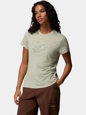 Columbia Sloan Ridge Graphic Short Sleeve Tee női rövid ujjú póló zöld színben 3