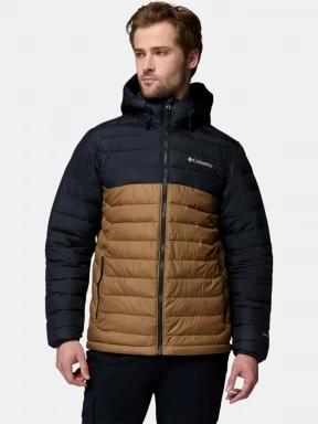Columbia Powder Lite II Hooded Jacket férfi steppelt átmeneti kabát oliva színben 1