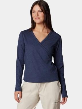 Columbia Boundless Days Knit V-Neck Long Sleeve Shirt női hosszú ujjú sport póló kék színben 3