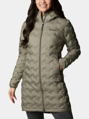 Columbia Delta Ridge II Long Down Jacket női pehelykabát zöld színben 1