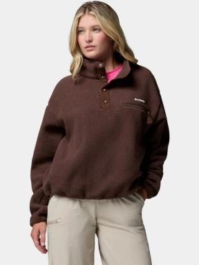 Columbia Helvetia II Cropped Half Snap Fleece női polár pulóver barna színben 1