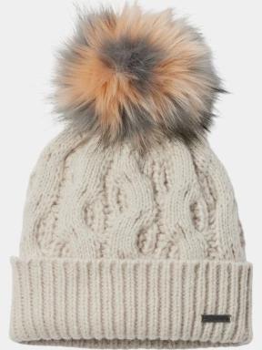 Columbia Boundless Days Cable Knit Pom Beanie női kötött sapka homok színben 1
