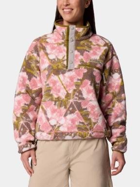 Columbia Helvetia II Printed Cropped Half Snap női polár pulóver rózsaszín színben 1