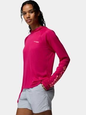 Columbia Tidal Tee II Hoodie női hosszú ujjú sport póló magenta színben 3