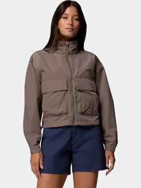Columbia Paracutie Cropped Cargo Windbreaker női széldzseki barna színben 1