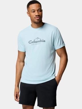 Columbia Zero Rules Light Short Sleeve Graphic Crew férfi rövid ujjú sport póló világoskék színben 1