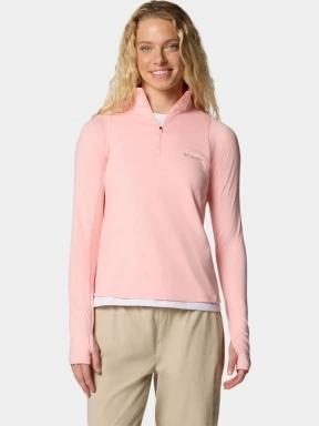 Columbia Weekend Ascent Half Zip női hosszú ujjú sport póló rózsaszín színben 1