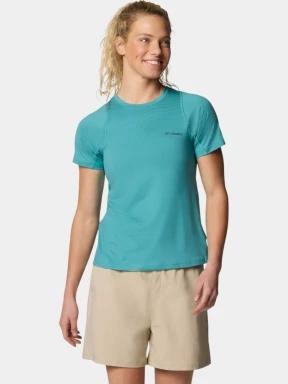 Columbia Weekend Ascent Short Sleeve Shirt női rövid ujjú sport póló zöld színben 1