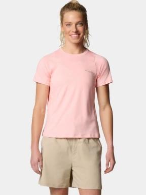 Columbia Weekend Ascent Short Sleeve Shirt női rövid ujjú sport póló rózsaszín színben 1