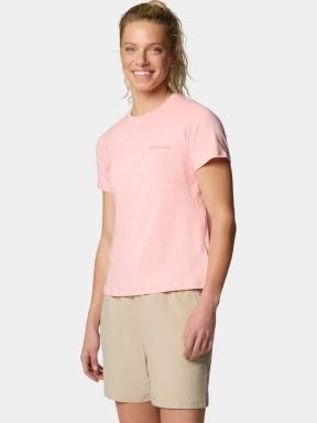 Columbia Weekend Ascent Short Sleeve Shirt női rövid ujjú sport póló rózsaszín színben 3