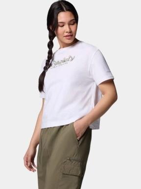 Columbia Rolling Bend Graphic Relaxed Crop Short Sleeve Shirt női crop top fehér színben 3
