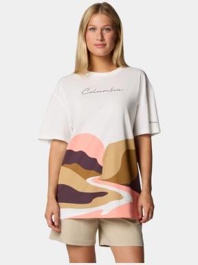 Columbia Rolling Bend Graphic Oversized Tee női rövid ujjú póló fehér színben 1